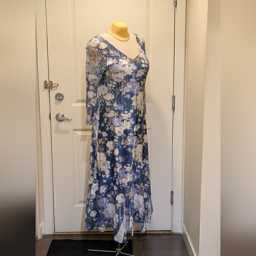 Komarov Blue Floral Midi Dress - Picture 9 of 16